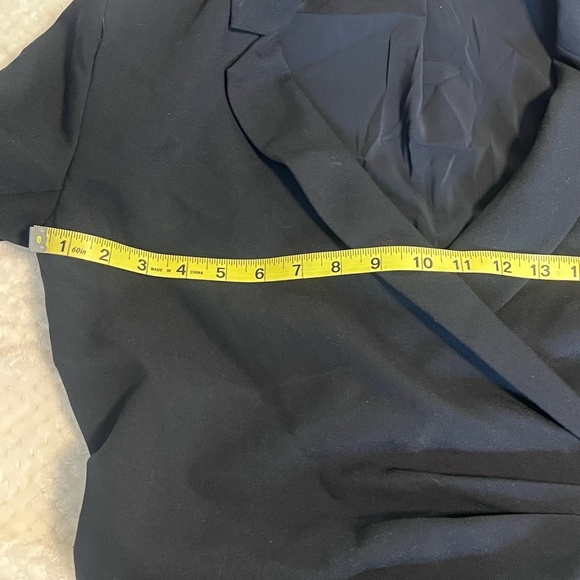 Abercrombie & Fitch Womens Black Blazer Mini Dress Medium Tall Wrap Long Sleeve - Picture 11 of 14